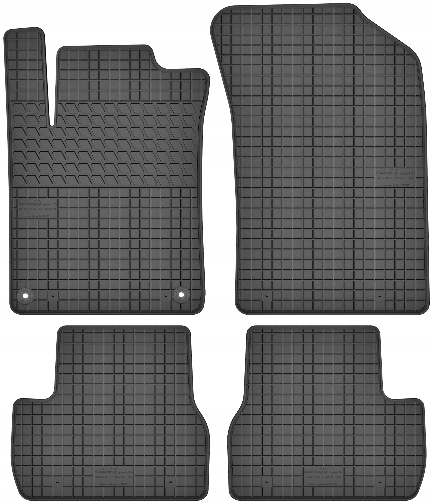 

Citroen C3 II (2009-2016) Dywaniki Gumowe Miarowe