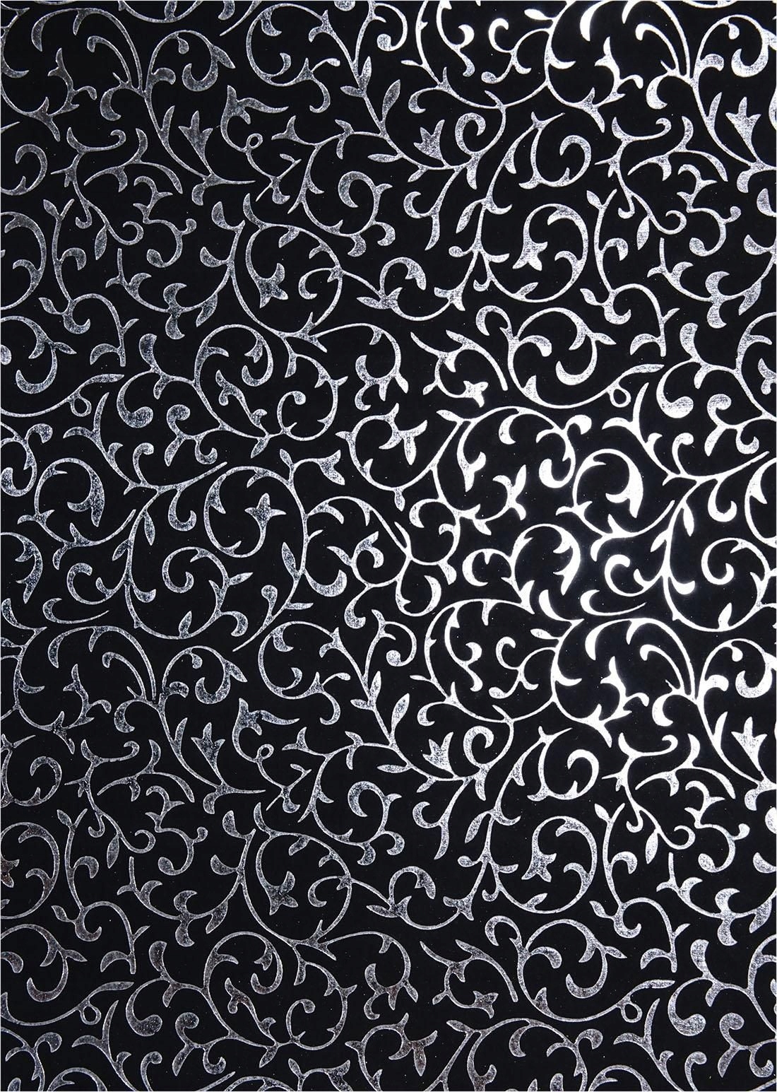 

Papier ozdobny czarny koronka srebrna 18x25 5szt.