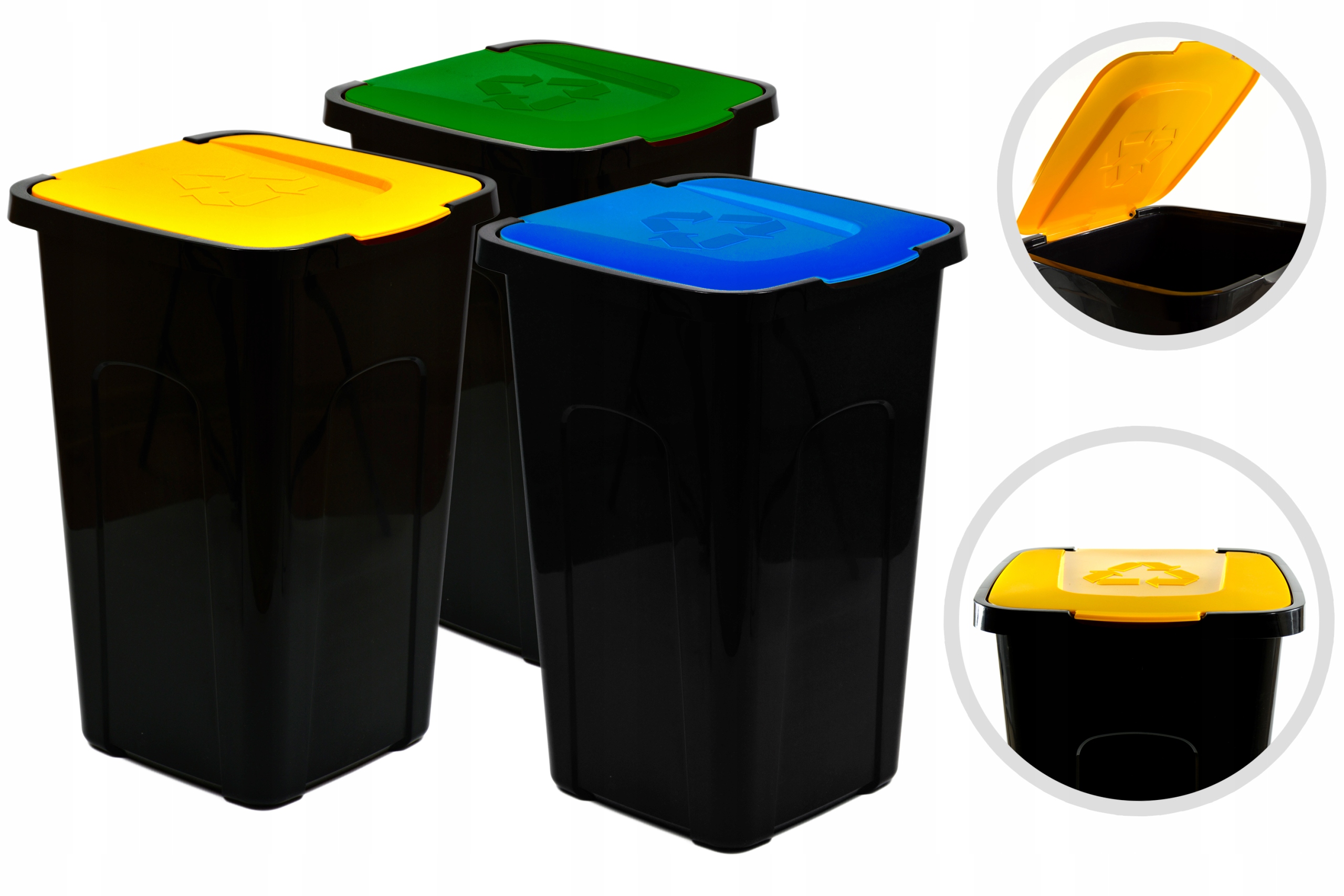 

Zestaw Koszy Pojemników Do Segregacji Śmieci 3X50L