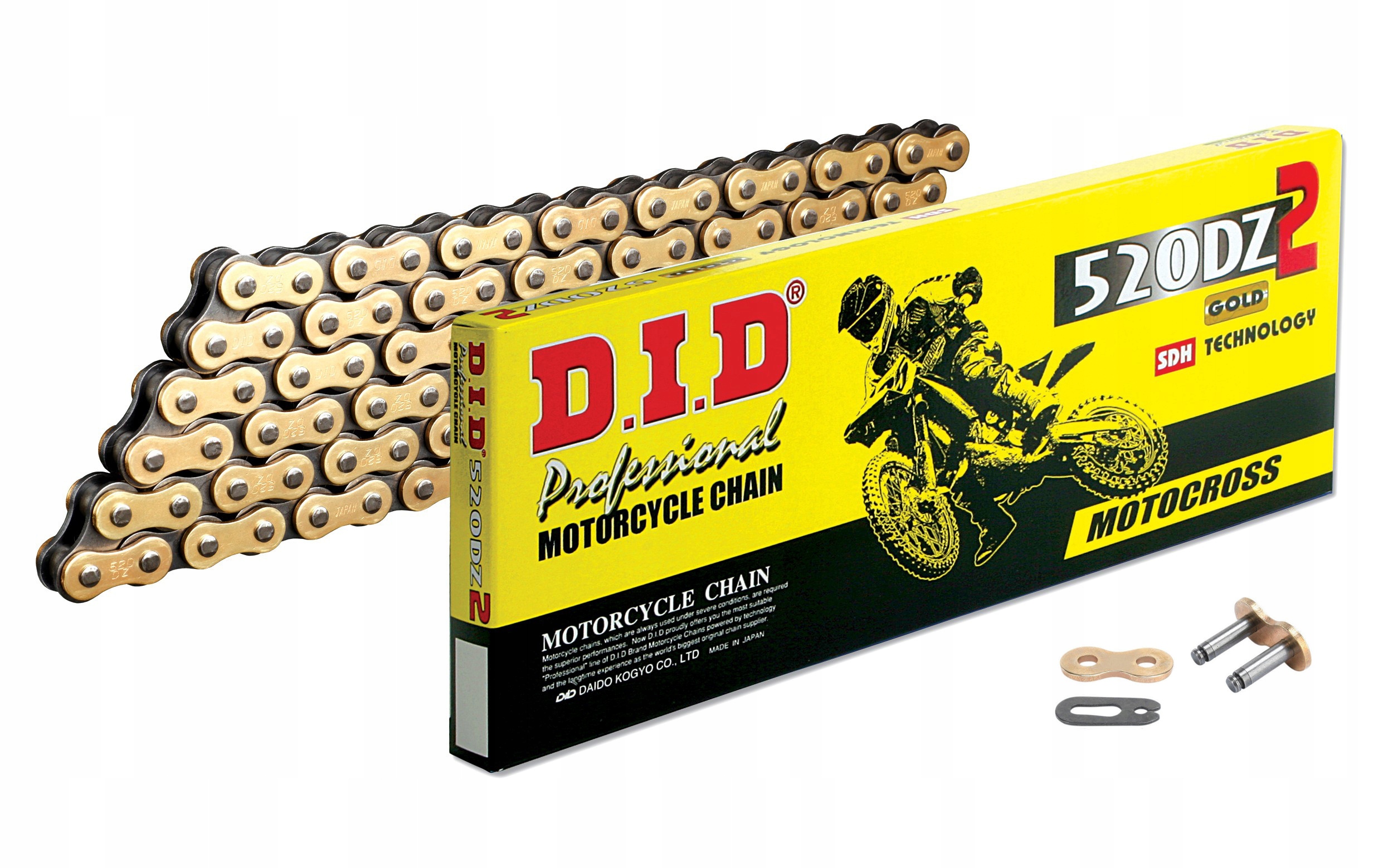 Japonský hnací řetěz DiD 520 Zlatý 110 článků