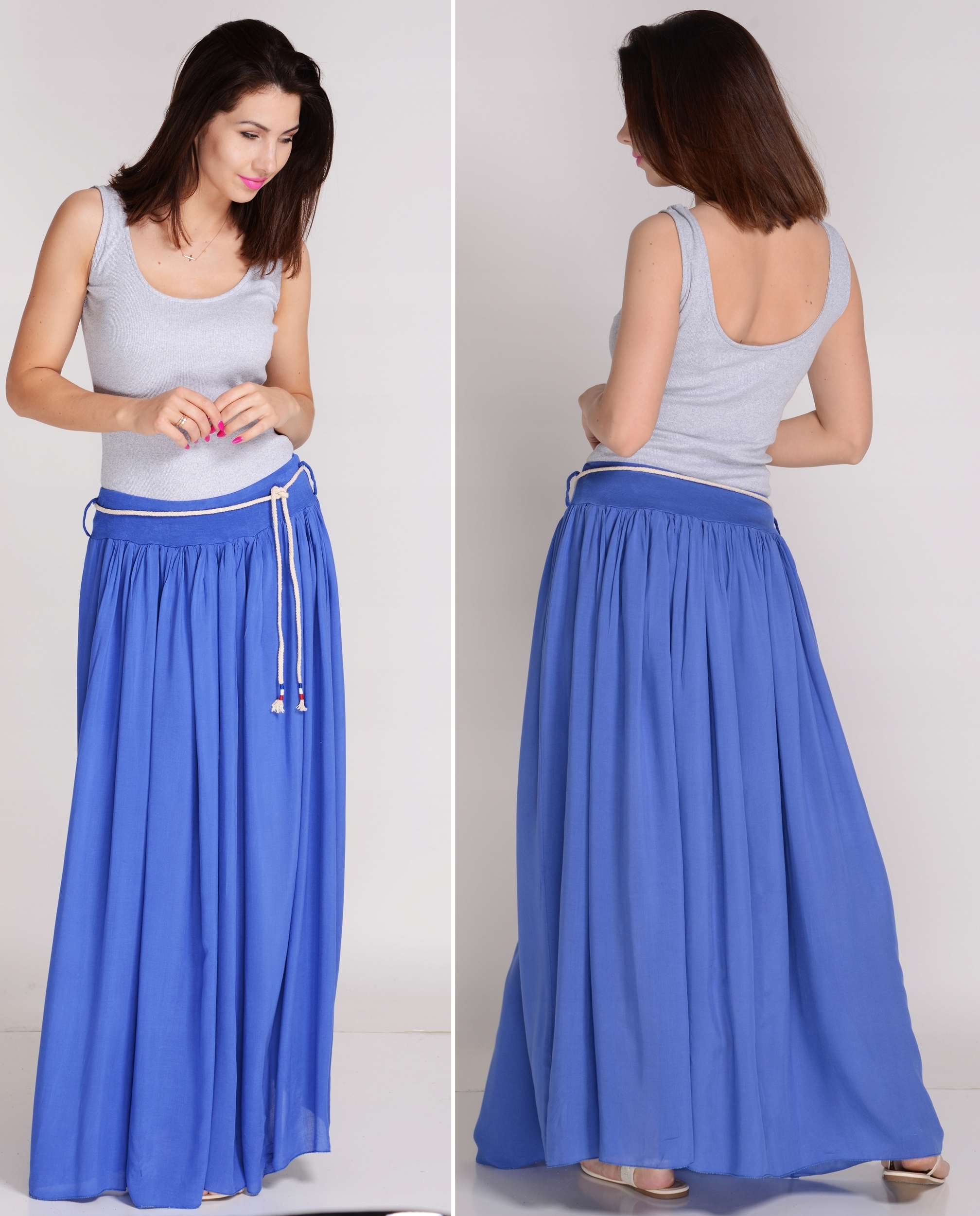 CHABROWA DŁUGA SPÓDNICA Długość maxi