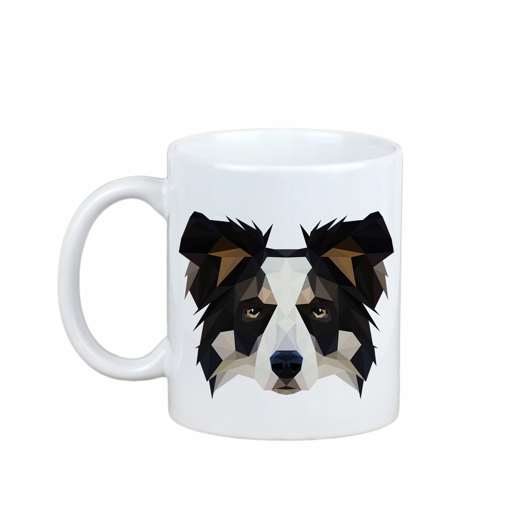 

Border Collie Kubek z napisem, geometryczny pies