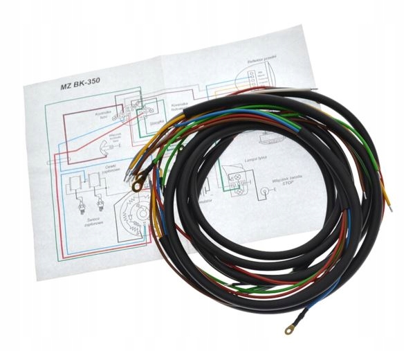 Instalacja MZ BK 350 wiazka kable schemat