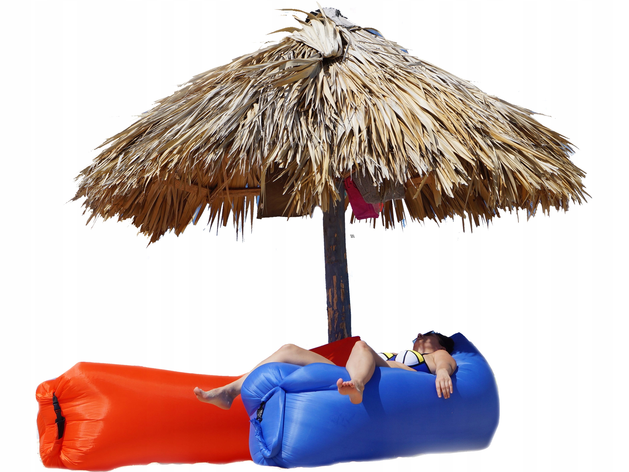 LAZY BAG SOFA MATERAC LEŻAK NA POWIETRZE GRANAT Kolor dominujący odcienie niebieskiego