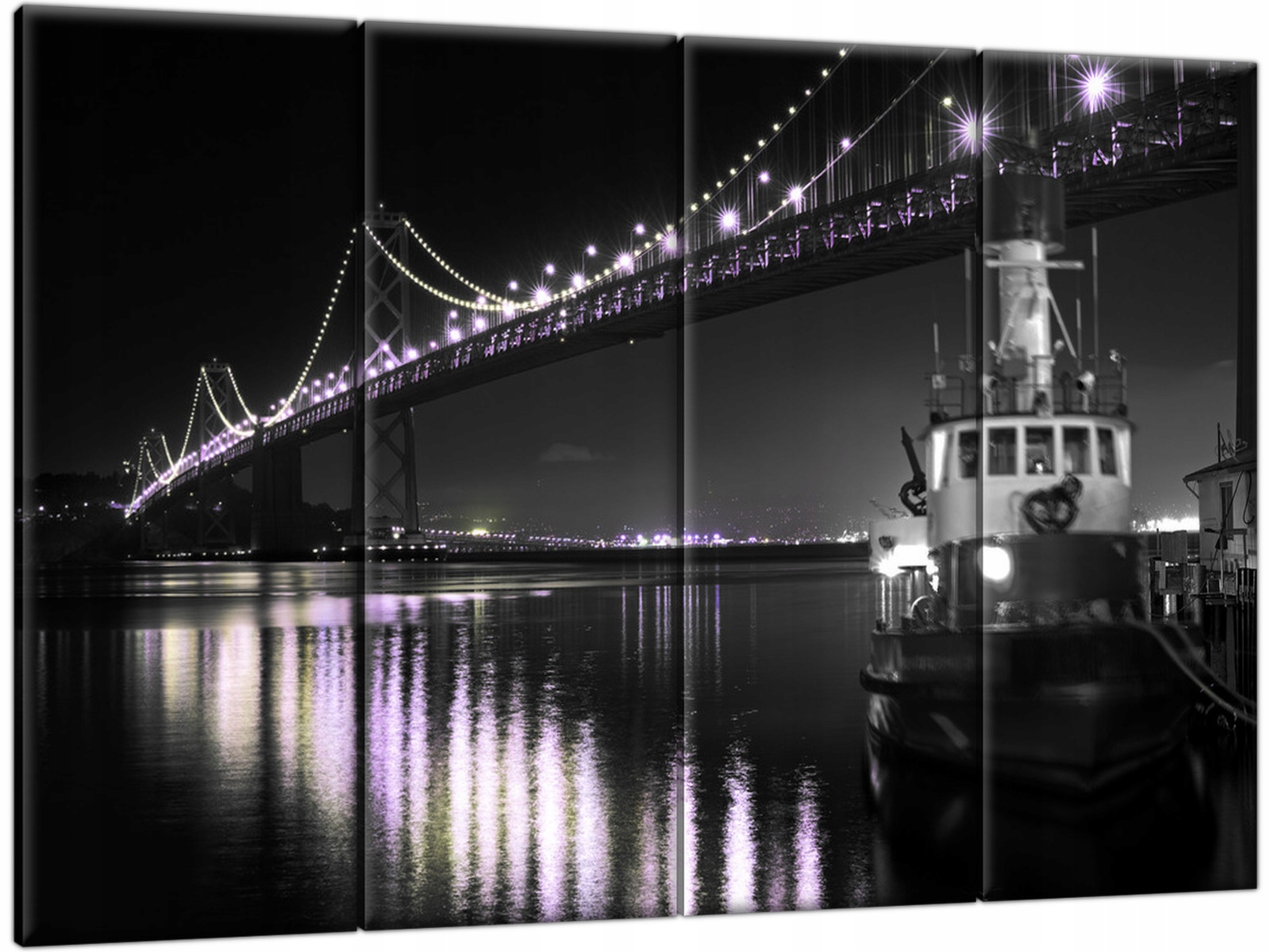 

Golden Gate Most Nocą Miasto 120x80 Obraz Tryptyk