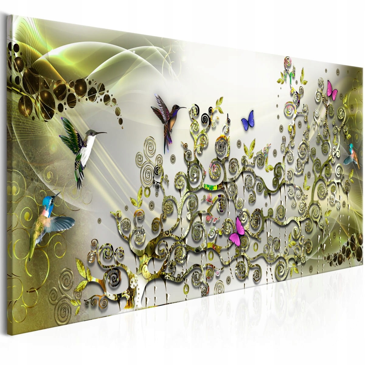 

Obraz - Taniec kolibrów zielony wąski - 150X50