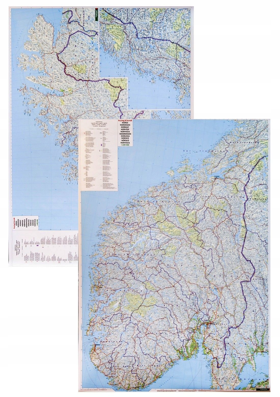 Norwegia Mapa Ścienna Administracyjna Fizyczna Drogowa Fb 1:600 000 Rurki-Zdjęcie-0