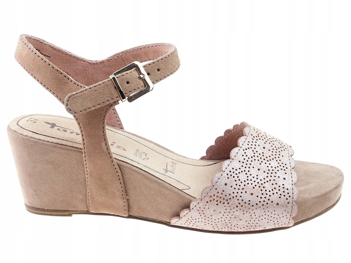 

Tamaris koturny sandały buty 28366 róż, skóra 38