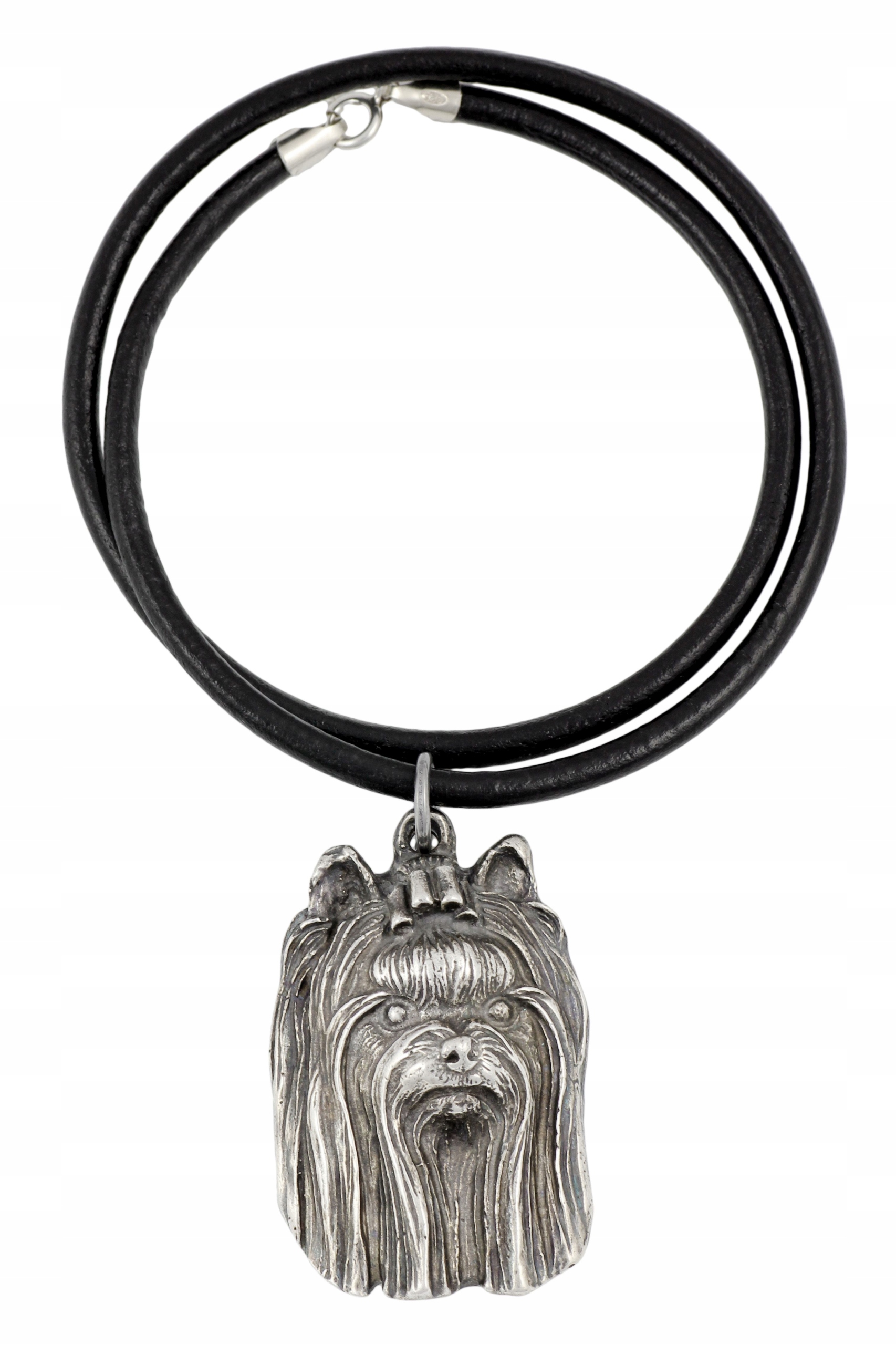 

Yorkshire Terrier Posrebrzany naszyjnik rzemień