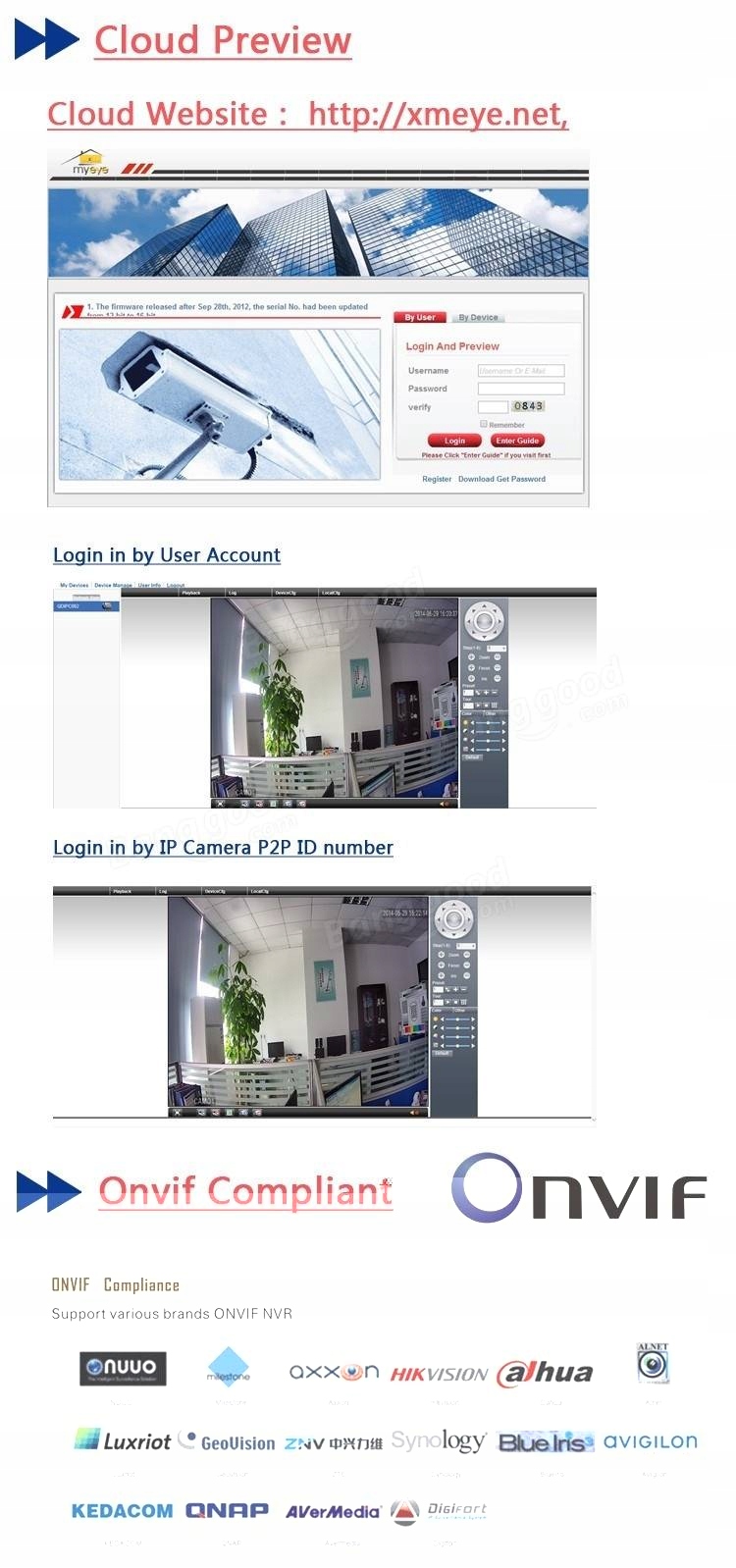 KAMERA IP SIECIOWA HD DZIEŃ/NOC QD100 Model QD100