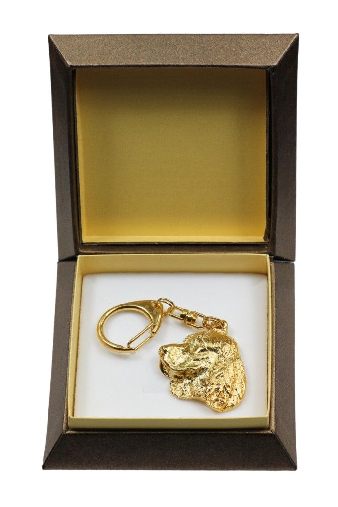 

Springer Spaniel Pozłacany brelok w pudełku