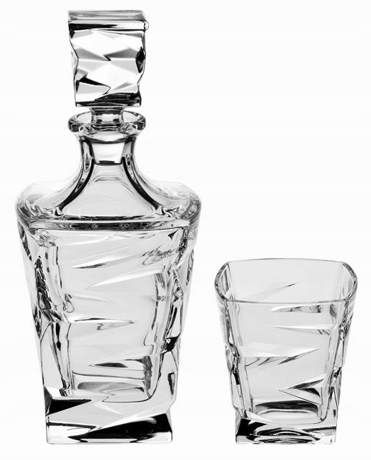 Bohemia Zig Zag Sada Na Whisky Krištáľová Karafa 6 Pohárov