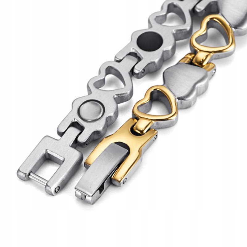 

Magnetyczna Bransoleta Damska Srebrno Złota Nowość