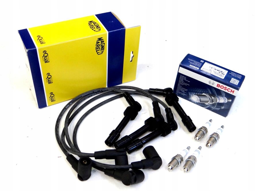 Комплект przewodow плоновых Магнитные Marelli 941319170043 + 4× Swieca зажигание Bosch 0 242 235 666