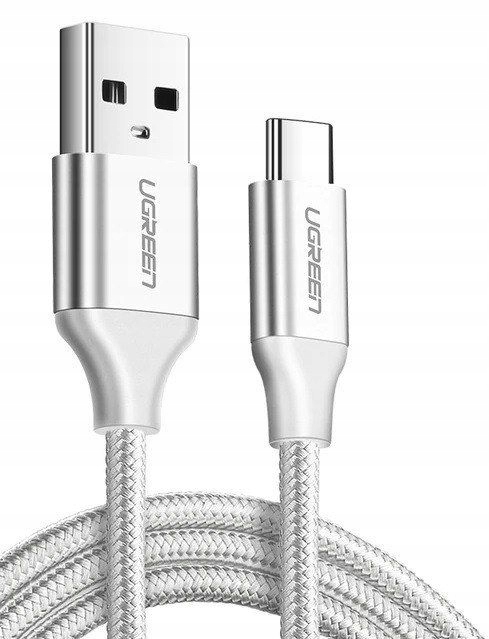 

Ugreen Niklowany Kabel Usb-c QC3.0 0,25m 5V 3A