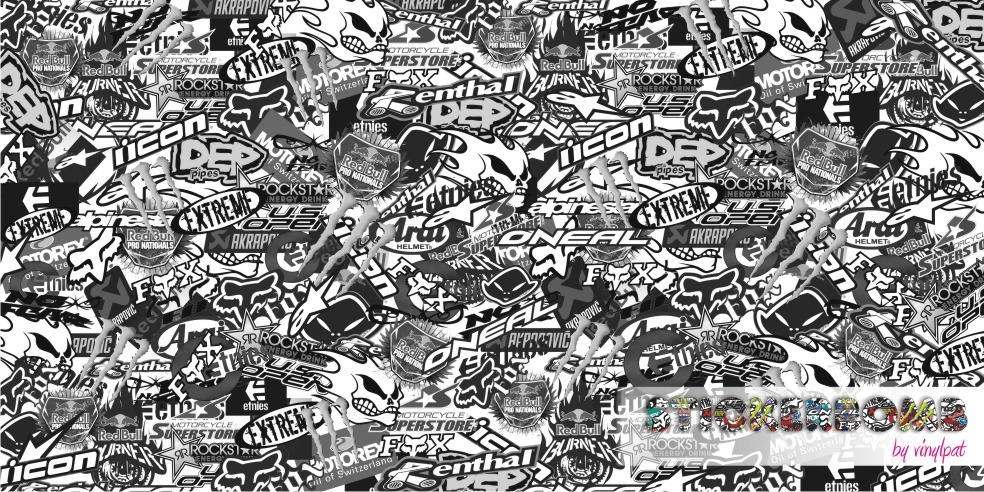 STICKERBOMB STICKER BOMB WZORY 100x50 naklejka Producent Inny