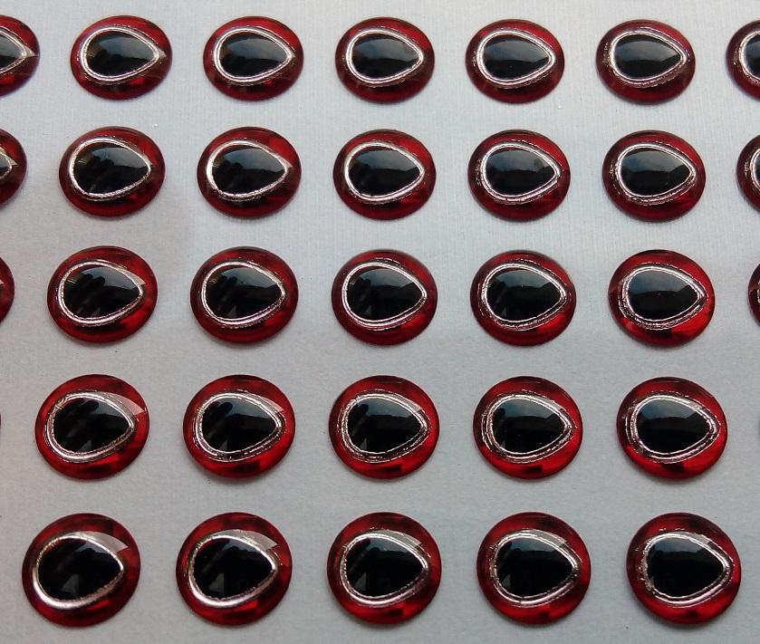 Oczy 3D 3 mm Red-silver 100 sztuk