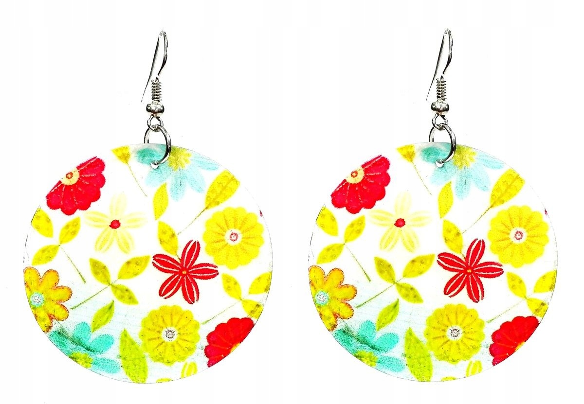 

Kolczyki koła kółka wiszące kwiaty kwiatuszki