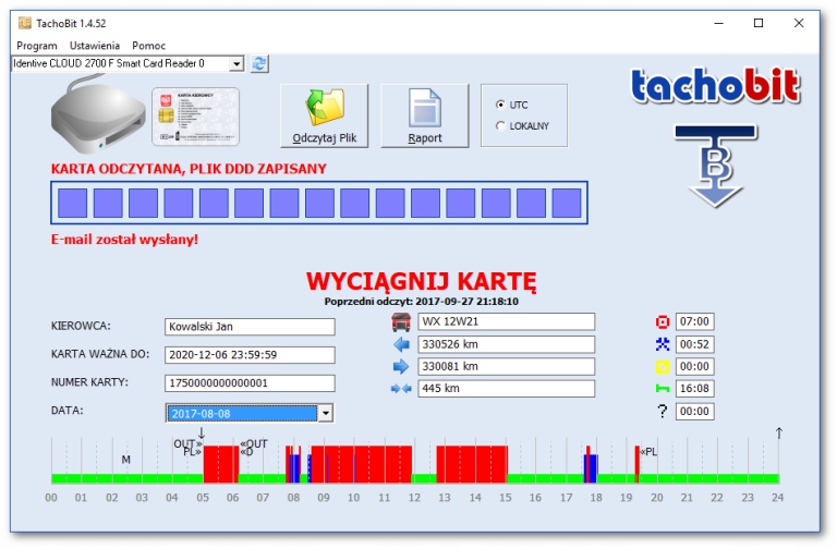 Czytnik kart kierowców + oprogram. TachoBit EAN (GTIN) 5903240007004