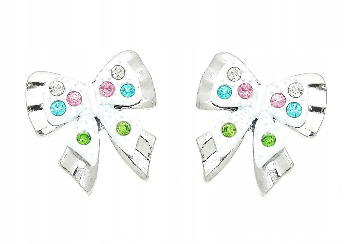 

Kolczyki kokardki z kryształkami Wielokolorowy