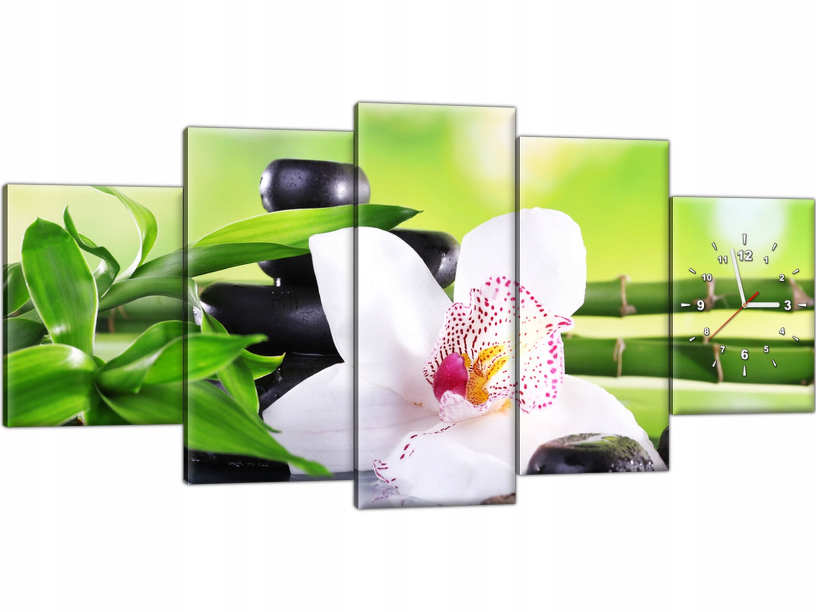 

Obraz z zegarem Storczyk Kamienie Spa Zegar 150x70