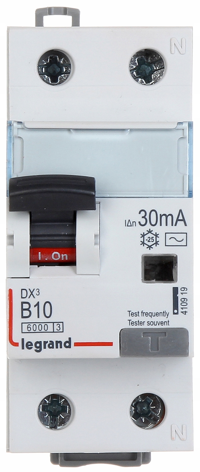 Legrand nadproudový jistič 1-fázový 2P 10A B 0,03A typ Ac P312 DX3