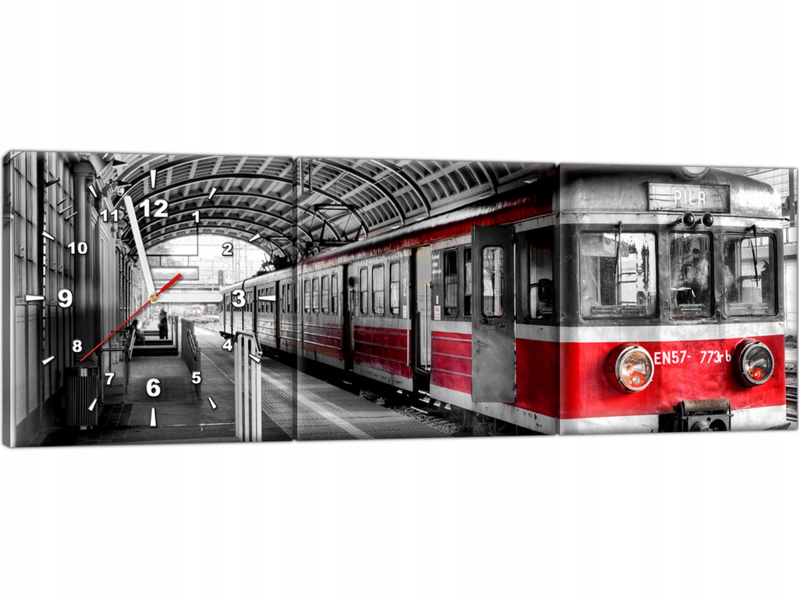 

Obraz z zegarem Pociąg 90x30 Zegar na ścianę