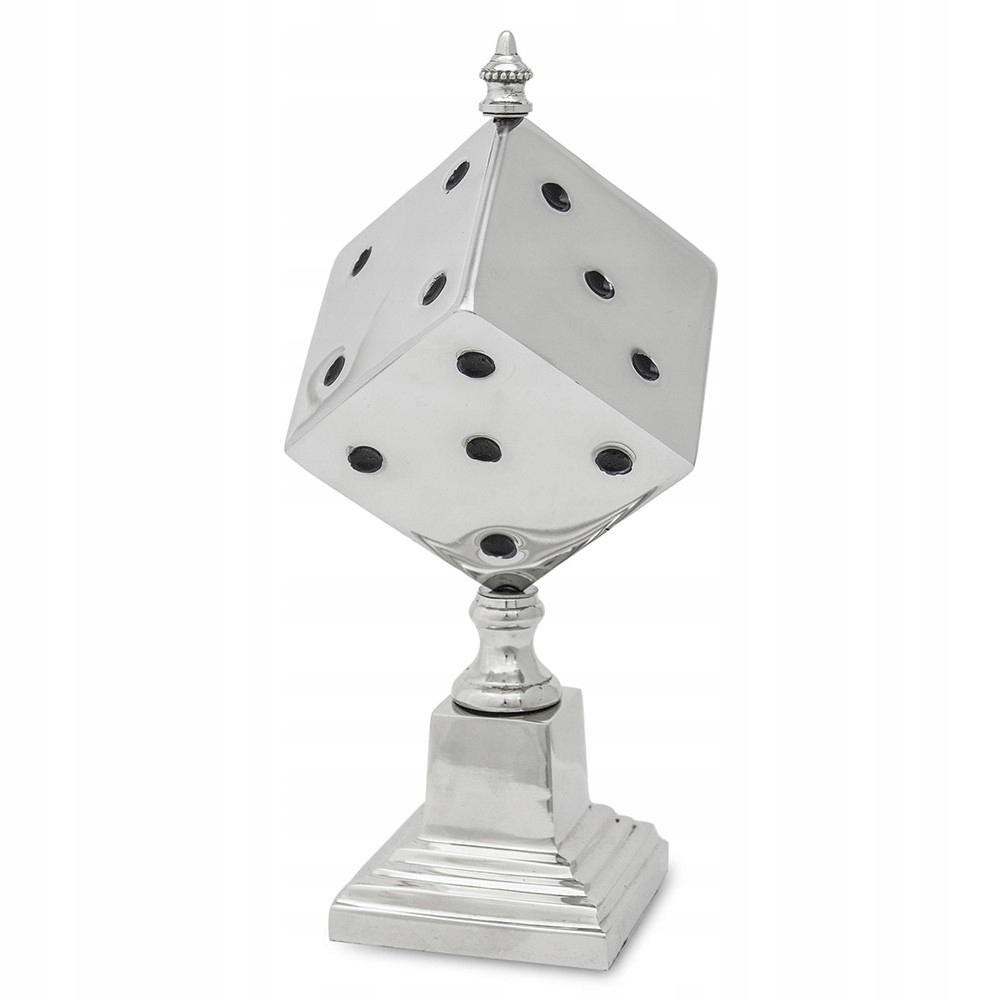 

Figurka Kostka Do Gry Metalowa 25cm Kość Srebrna