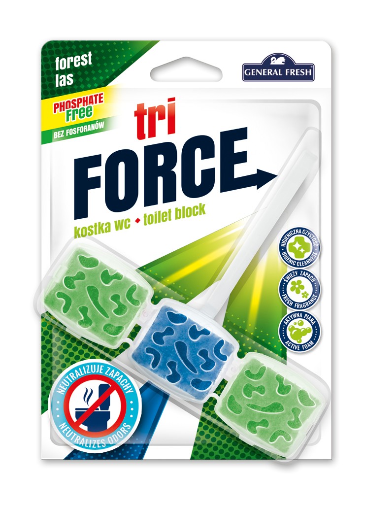 

Kostki kostka do Wc toalety Tri Force (1 sztuka)