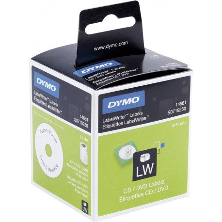 Etykiety na CD DVD 57 mm białe S0719250