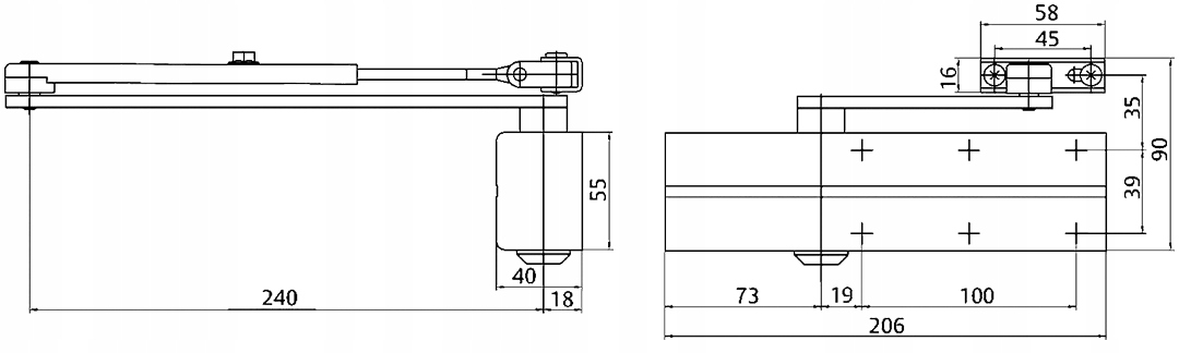 SAMOZAMYKACZ do DRZWI 100kg Lob ASSA ABLOY DC140 Kod producenta DC140-D9016