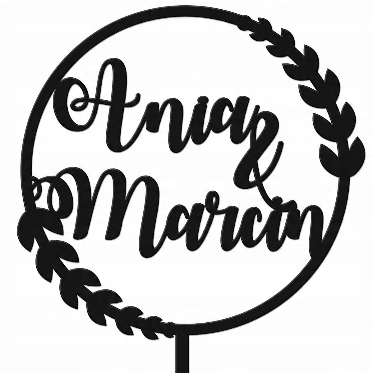 

Topper Na Tort Wesele Napis Imię Ślub Boho Czarny
