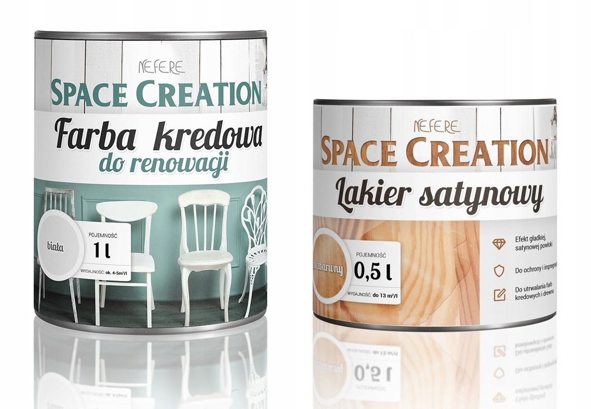 

Zestaw 2w1 Farba kredowa 1l +lakier satynowy 500ml