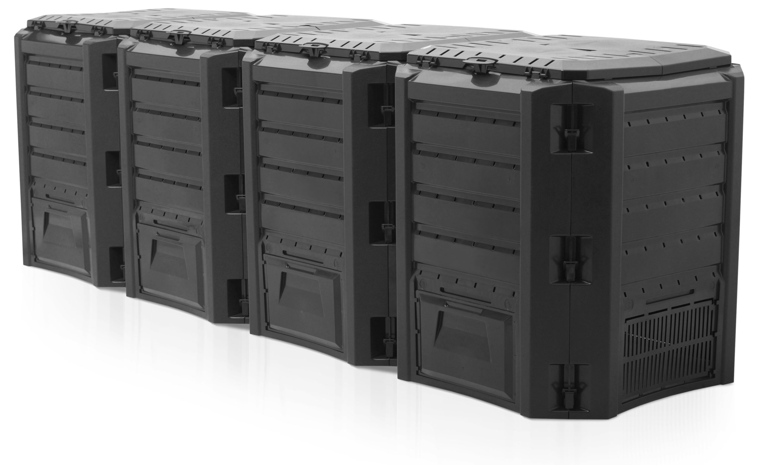 Kompostownik 4 komorowy Prosperplast 1600 l czarny