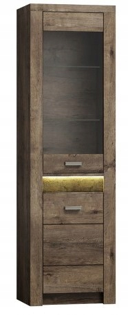 Meble INDIANA - Witryna narożna LED prawa (I-23)