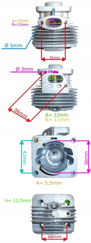 CYLINDER KOSY STIGA SB320D 118801516/0 Typ cylinder