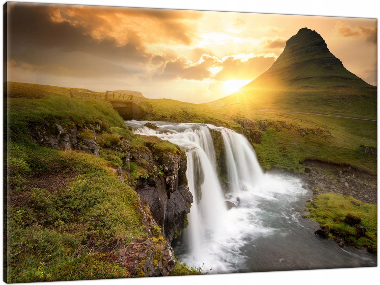 

Islandia Zachód Słońca Wodospad 90x60 Obraz Piękny