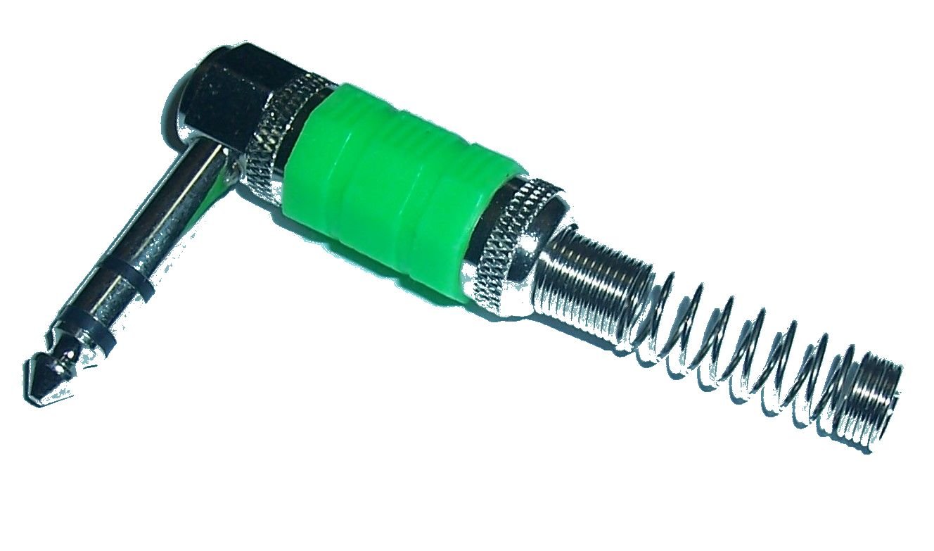 Wtyk Jack 6,3 Stereo Metal Kątowy Zielony (3090)