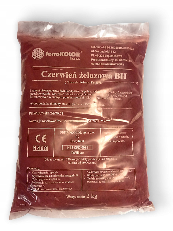 

Pigment do betonu/farba sucha Czerwona Wiśnia 2kg