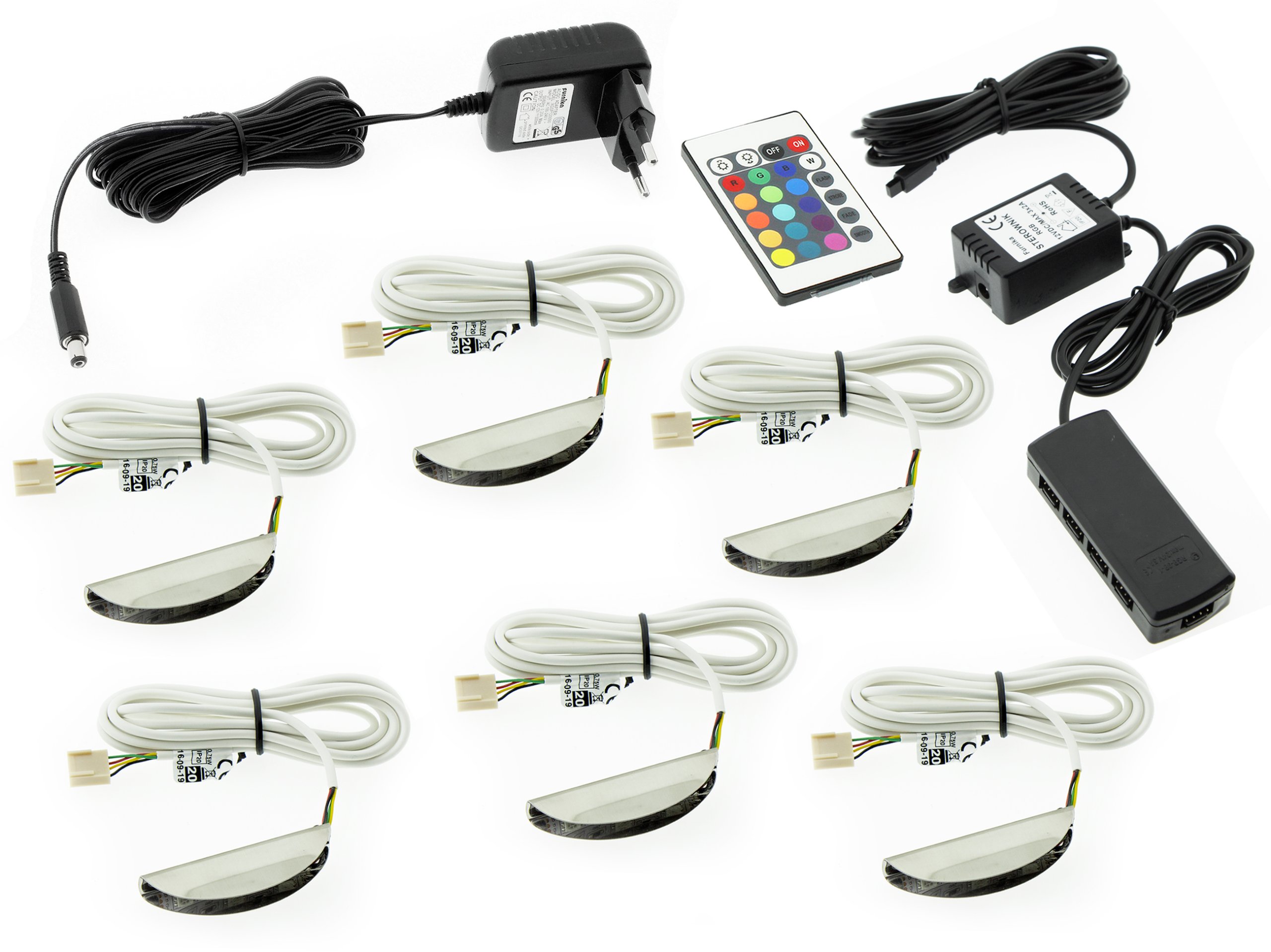 

6x Klips Led Rgb podświetlenie półek szyb