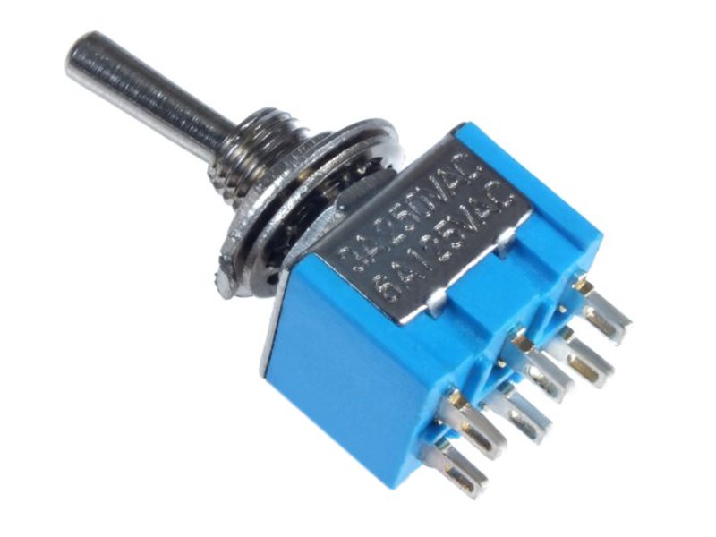 

Przełącznik dzwigniowy 6-pin 3poz On-off-on 250VAC