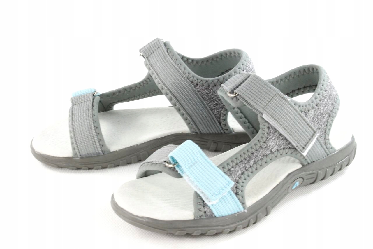 

American RL10 Szare Półbuty Sandały Rzepy r.35