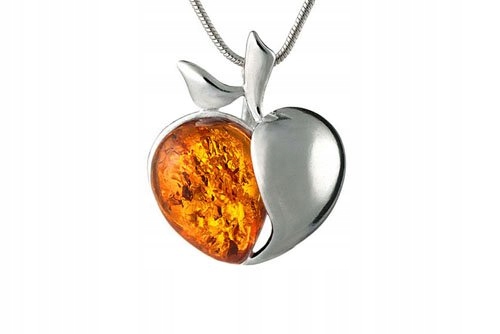 

Jabłuszko wisiorek Srebro z Bursztynem łańcuszek