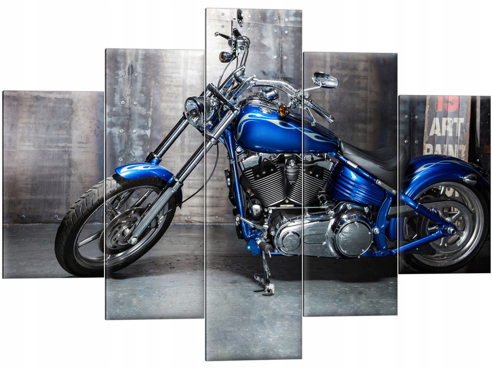 

Obraz Motor 150x105 Niebieski Motocykl Tryptyk