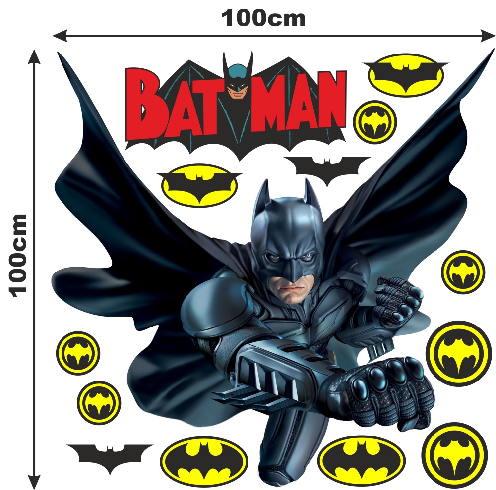 BATMAN ogromne naklejki ścienne zestaw 100x100cm Płeć Chłopcy Dziewczynki