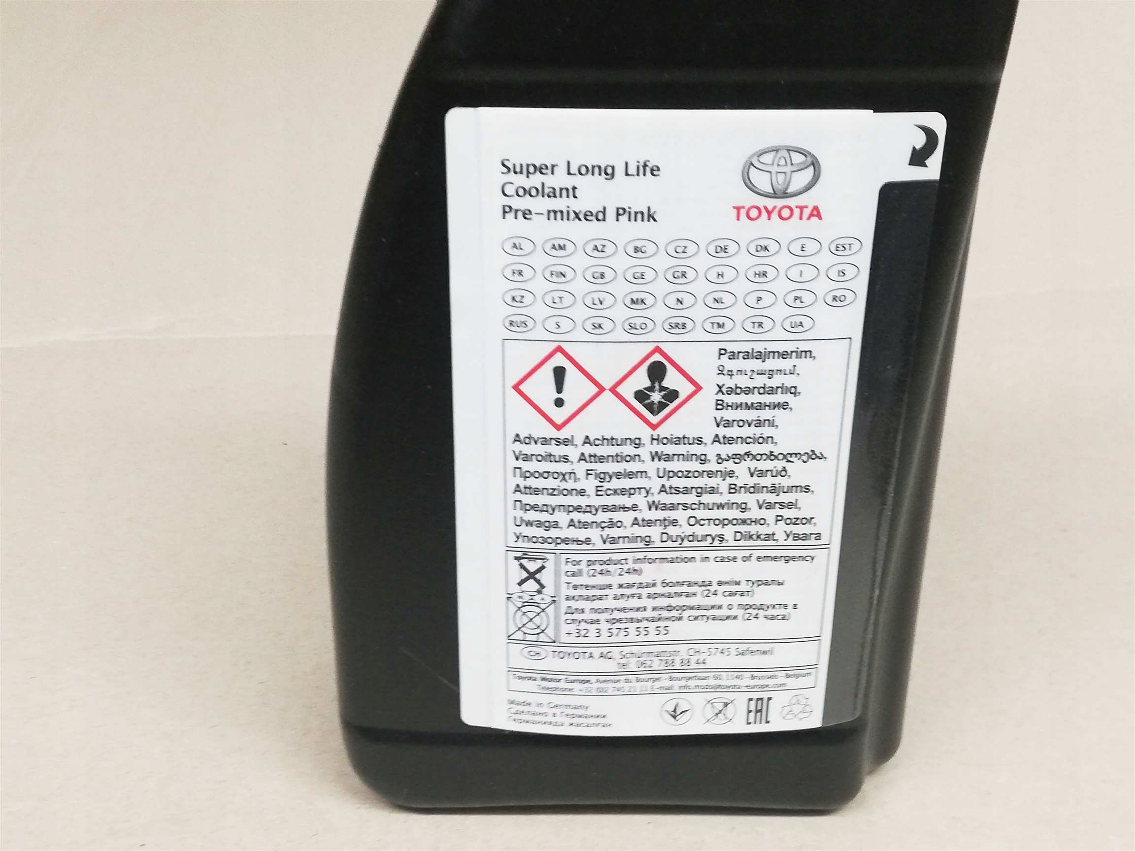 TOYOTA PŁYN CHŁODNICZY RÓŻOWY CHŁODNICA 1L EAN (GTIN) 08889801500009