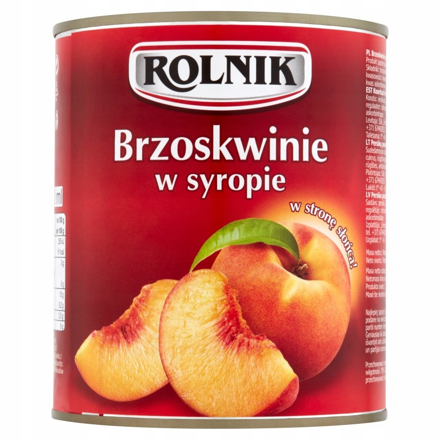 Rolnik Broskev v sirupu v kusech 850 ml