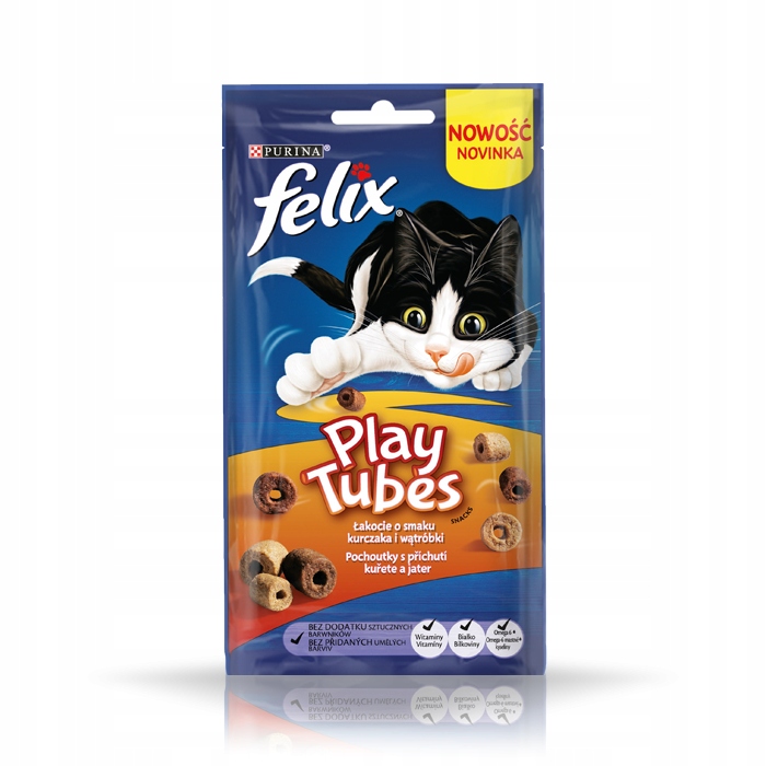 Felix Play Tubes Kuře, Játra pamlsek pro kočky 50 g