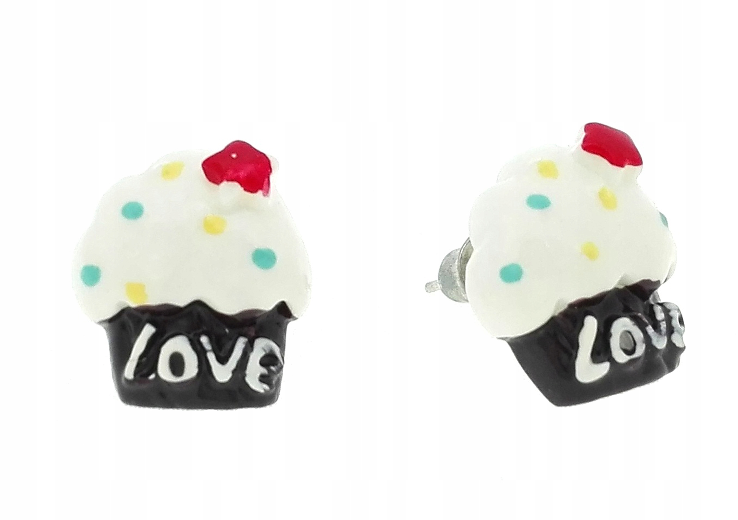 

K264-1 Kolczyki Ciasteczka Love Czekoladowe