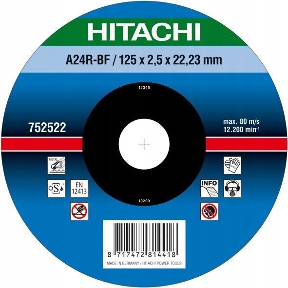 

Hitachi Tarcza wypukła tnąca Stal Metal 125x2,5 mm